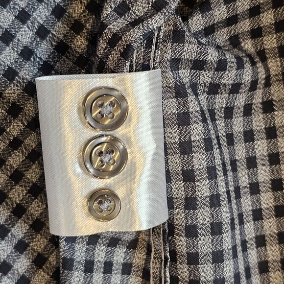 XL EGARA Men’s No-Iron Long Sleeve w/Flip Cuff Button Down Shirt Grey Check - Picture 8 of 12